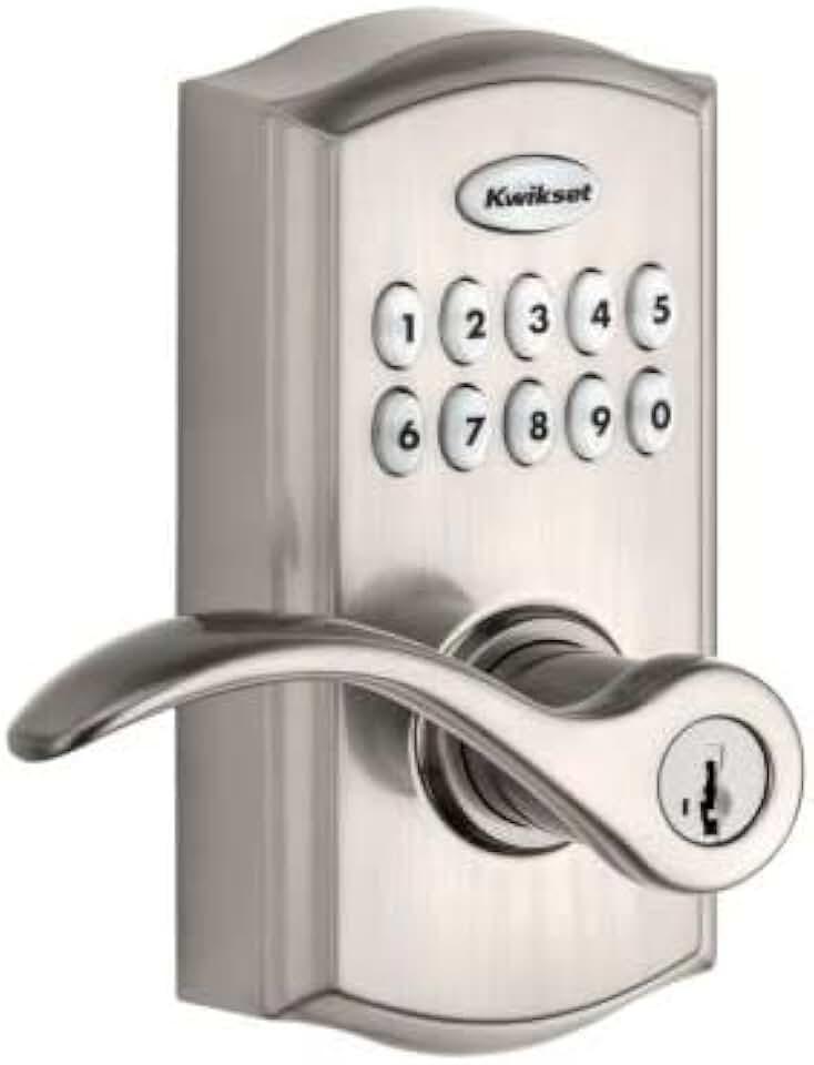 Kwikset SmartCode 955 Keyless Keypad Door Auto Lock with Handle, Electronic Lever Deadbolt