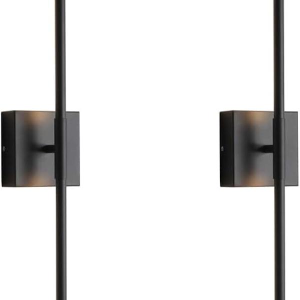 Wall Sconces Set of Two Matte Black Wall Light Fixtures Wall Lamp with Led 3000K 12W Sconces Wall