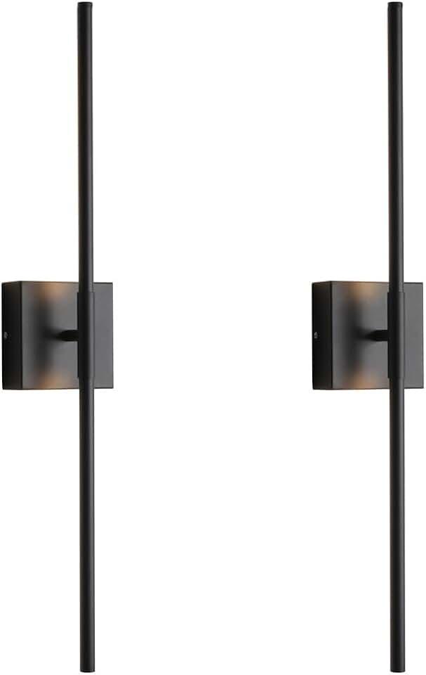 Wall Sconces Set of Two Matte Black Wall Light Fixtures Wall Lamp with Led 3000K 12W Sconces Wall