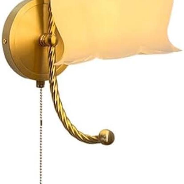 BKLFGP Modern Indoor Bedside Wall Lamp Brass Metal E14 Light Fixture Dimmable Globe Glass Shade