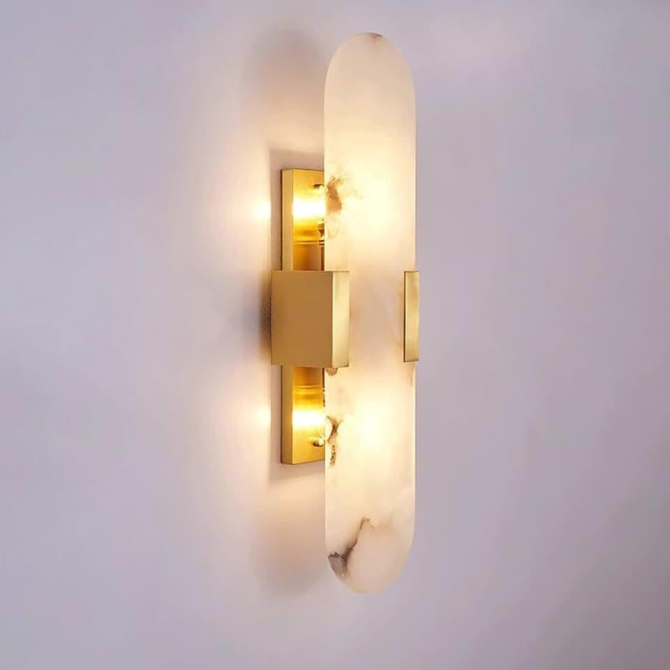 BKLFGP Modern Marble LED Wall Lamp White Stone Modern Wall Mount Lamp for Bedroom Living Room