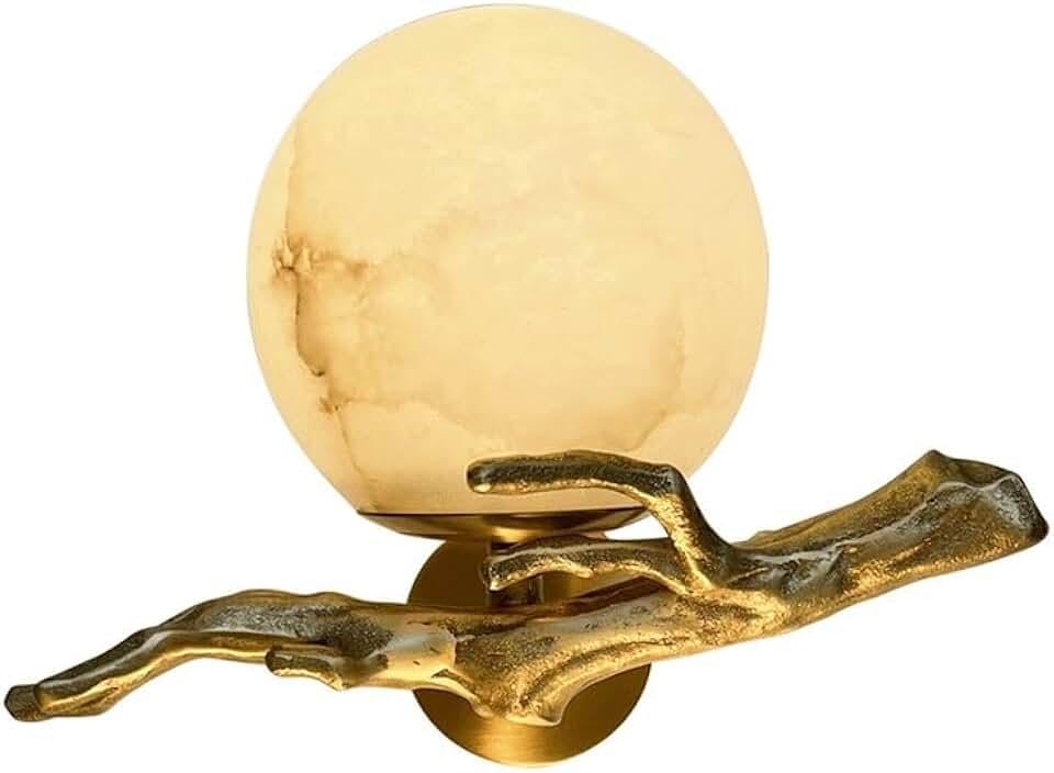 BKLFGP Modern Spherical Natural Stone Wall Lamps Bathroom Bedroom Living Room Creative Branches