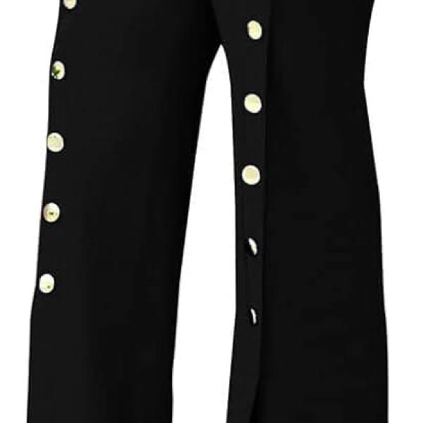 PINSV Women's High Waisted Stretchy Bootcut Pull On Dress Pants Casual Work Pants