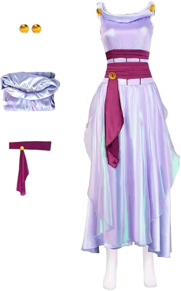 Adult Princess Hercules Megara Costume Women Sleeveless Pink Dress Outfit