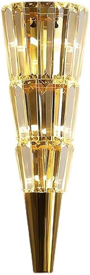 BKLFGP Living Room Wall Lamp Modern Conical Crystal Wall Light Gold Crystal Wall Lamp Brass