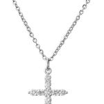 COLORFUL BLING Dainty Cubic Zircon Cross Necklace Choker Faith Crucifix Sideways Pendant Necklace