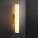 Natural Marble Wall Sconces LED Gold Strip Living Room Wall Lighting Copper Indoor Nordic Style