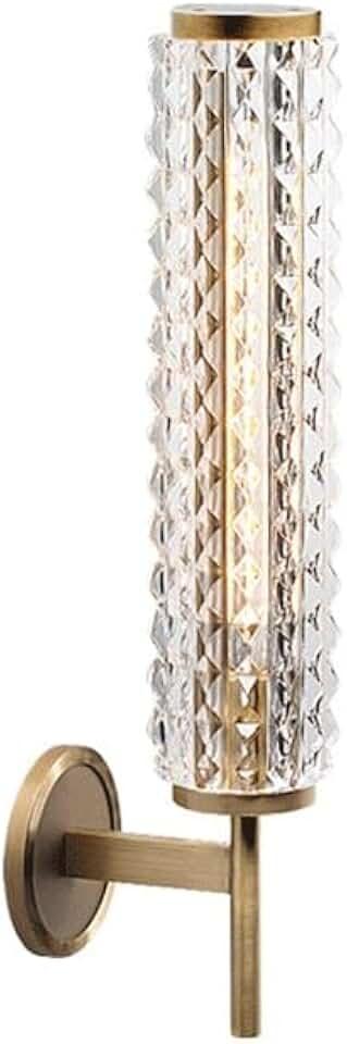 BKLFGP European Style Gold Wall Sconces Bathroom Vanity Light Fixtures, Glass Tube Wall Lamp Solid