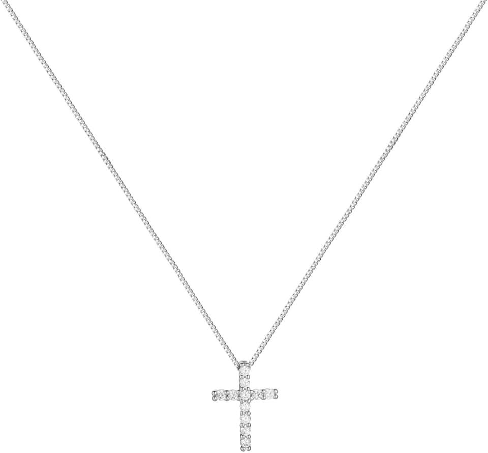 Small Cross Necklaces for Women Simulated Diamond Cross Pendant Dainty Cross Necklace Cubic