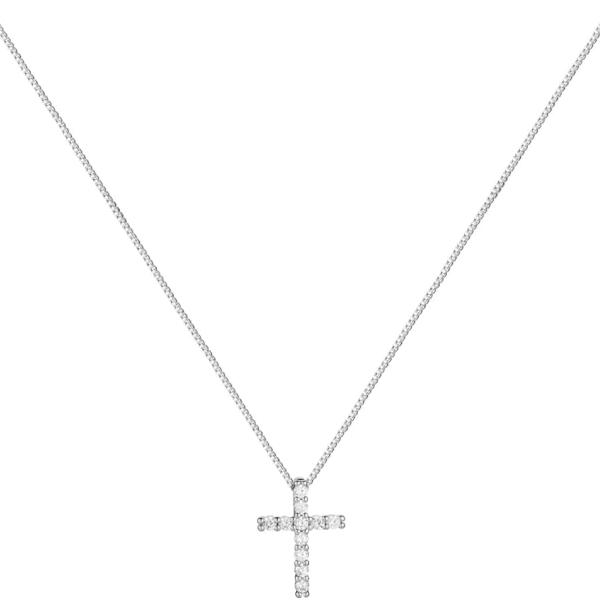 Small Cross Necklaces for Women Simulated Diamond Cross Pendant Dainty Cross Necklace Cubic