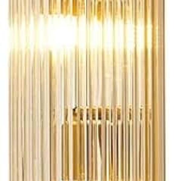 BKLFGP Nordic Light Luxury Clear Crystal Strip Bedroom and Living Room Wall Light Gold Brass Lamp