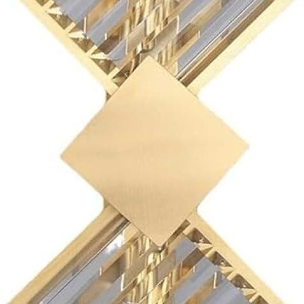 BKLFGP European Style Crystal Wall Sconce Geometric Wall Lamp, Modern Gold Metal E14 Wall Light