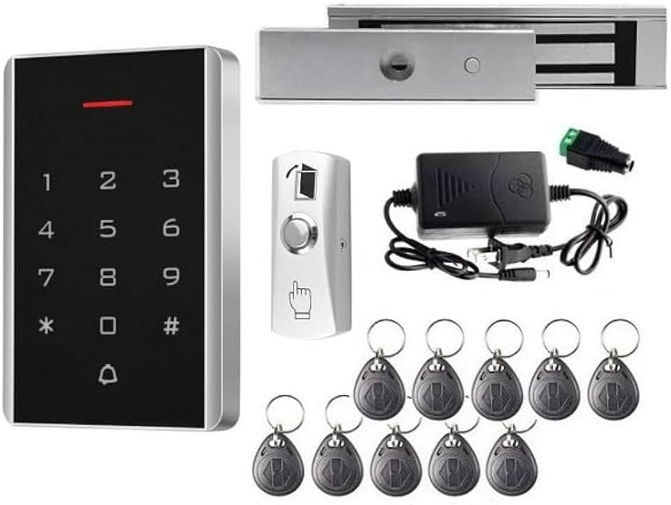 Door Access Control System Kit, 200kg/440lb Holding Force, Electric Magnetic Lock System,