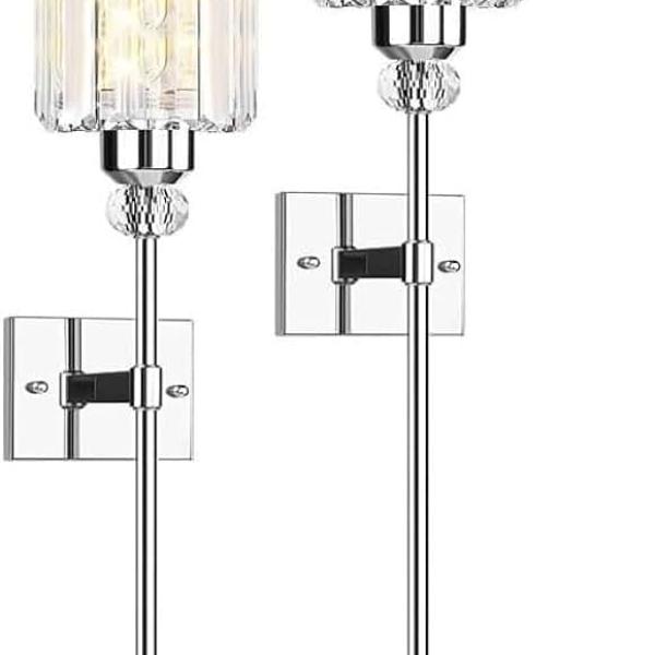 Modern Wall Sconces Lighting Battery Operated Set of 2,No Wiring Rechargeable Wall Lights Fixture