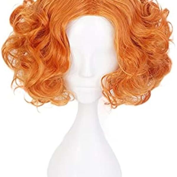 Mad Hatter Orange Red Short Curly Wig Cosplay Costume Tarrant Hightopp Synthetic Hair Wigs