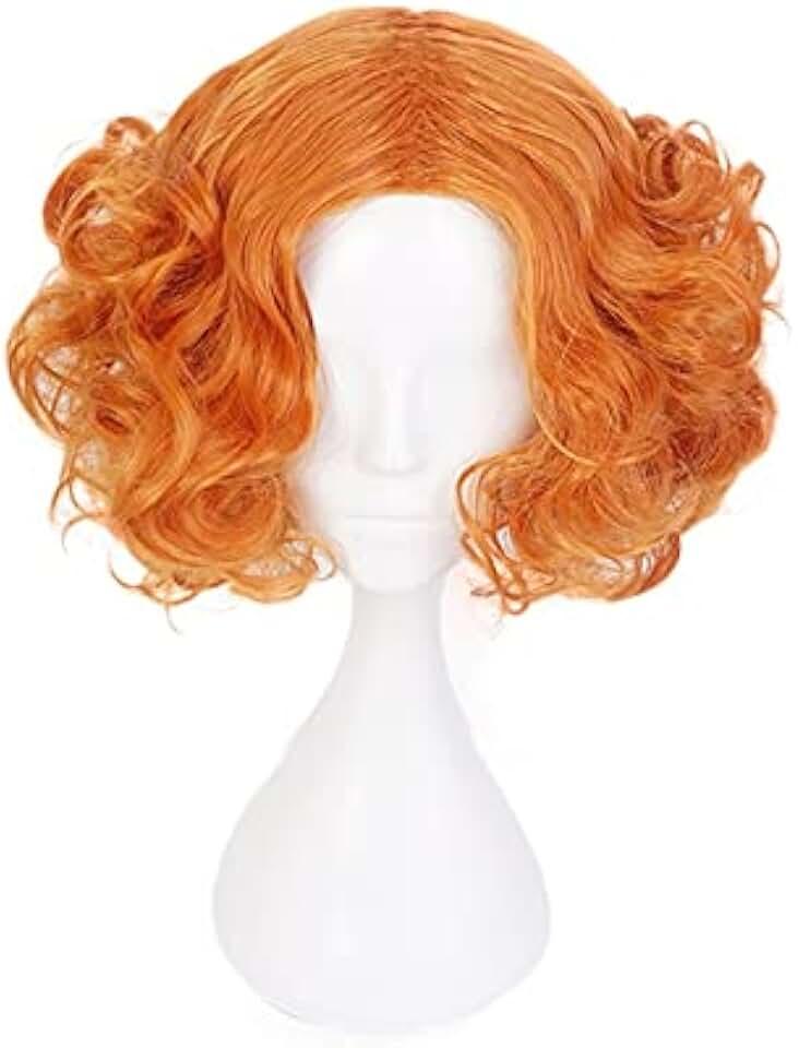 Mad Hatter Orange Red Short Curly Wig Cosplay Costume Tarrant Hightopp Synthetic Hair Wigs