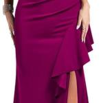 Women's Scoop Neck Sleeveless Split Bodycon Mermaid Evening Cocktail Long Dress