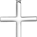 LUHE Cross Necklace Sterling Silver Simple Religious Crucifix Cross Pendant Necklace Jewelry