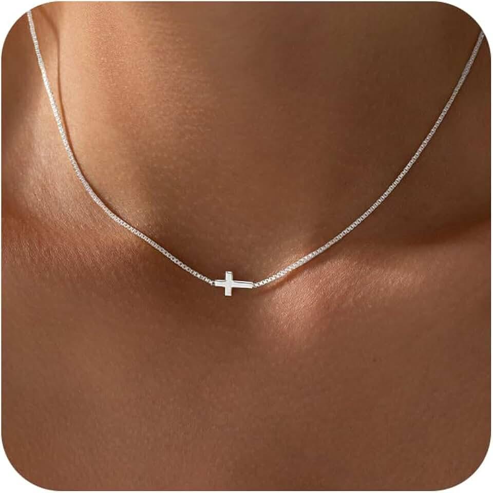 Cross Necklace for Women, Dainty 14k Gold/Silver Plated Cross Necklaces for Women Trendy Small