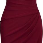 Women's Vintage Sweetheart V Neck Sleeveless Ruched Sheath Bodycon Faux Wrap Party Cocktail Work Dress