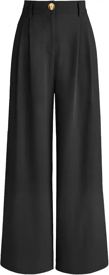 AUTOMET Women Wide Leg Dress Pants High Waisted Loose Fit Business Casual Work Trousers with Pockets 2024