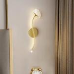 BKLFGP European Style Simple Gold Indoor Acrylic Wall Lamp Ginkgo Leaf LED Wall Lamp for Living