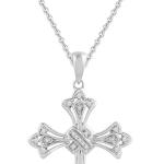 Amazon Essentials Sterling Silver Diamond Accent Cross Pendant Necklace, 18" (previously Amazon