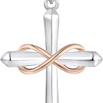 STARCHENIE Infinity Cross Necklace for Women 925 Sterling Silver Polished Cross Pendant Crucifix