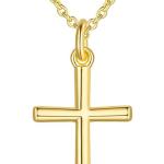 AMELINE 14K Gold Cross Necklaces for Women Gold Cross Chain Minimalist Cross Pendant Small Cross