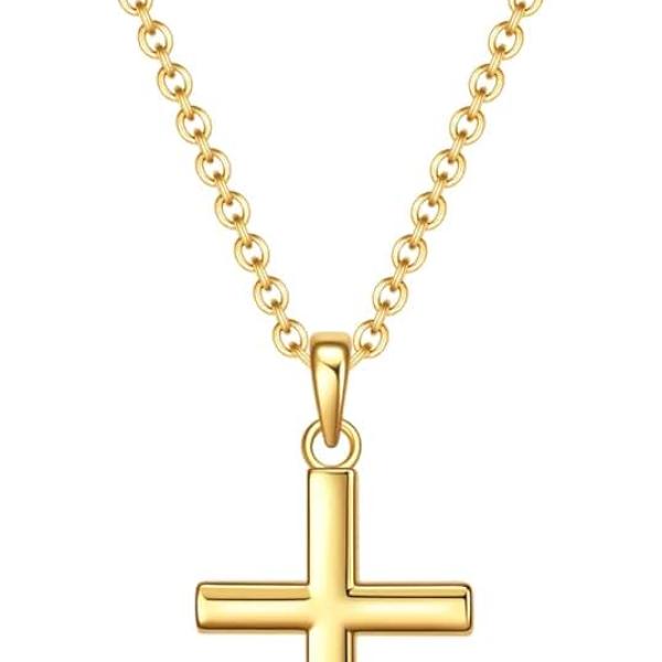 Baptism Cross Necklace for Women,First Communion Gold Cross Necklaces Jewelry Gifts for Women