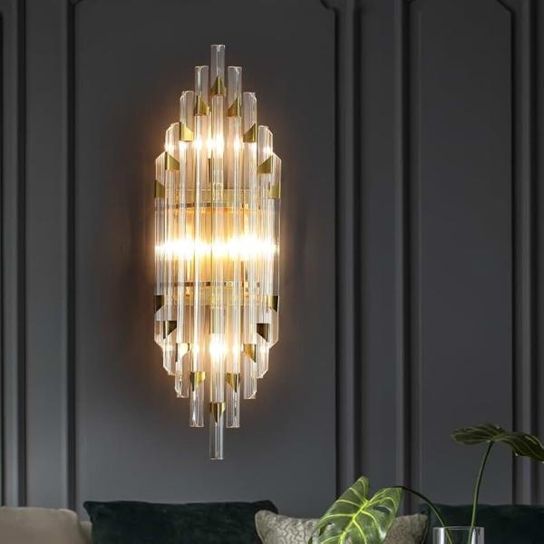 Fashion Simple Crystal Wall Sconce Indoor Decorative Wall Lamp 3-Color Dimming Versatile Wall