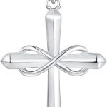 STARCHENIE Infinity Cross Necklace for Women 925 Sterling Silver Polished Cross Pendant Crucifix