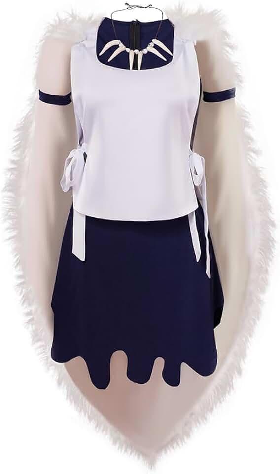 Princess Mononoke San Cosplay Costume Women Full set with Necklace Outfits Halloween Suit