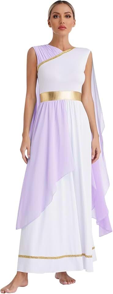 Women's Greek Costume Roman Dress Ancient Greece Toga Gown Rome Princess Halloween Fancy Dress