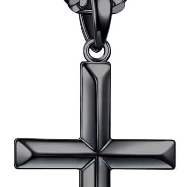 Ursteel S925 Sterling Silver Cross Pendant Cross Necklace for Men, Mens Cross Necklace 18K Gold