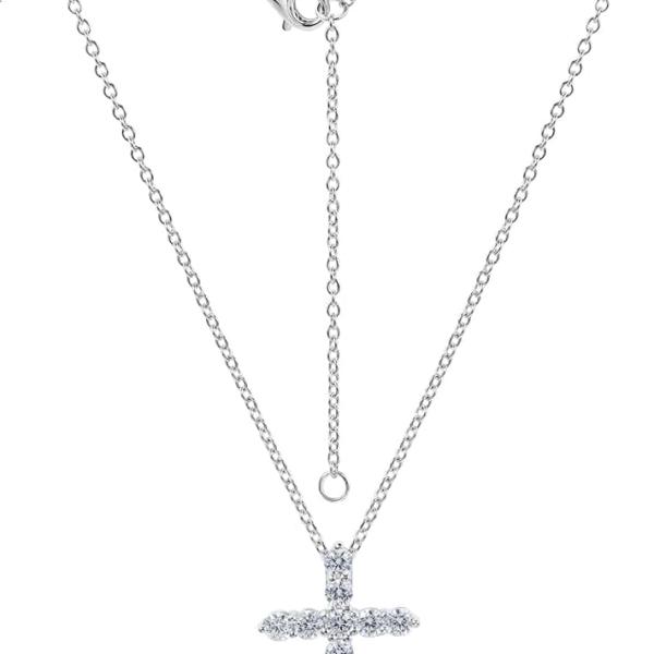 Color-D VVS1 Clarity 0.84/1.10/3.30 Carat Moissanite Cross Pendant Necklace for Women Men, Solid