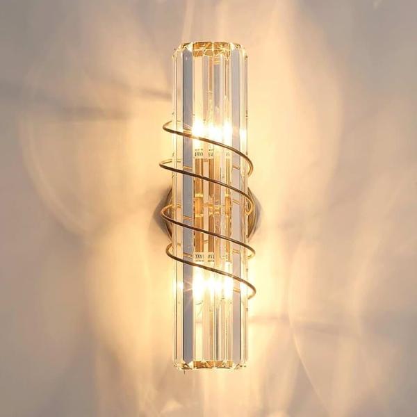 BKLFGP French Style Gold Vintage Crystal E14 Wall Sconces Light Luxury Bathroom Vanity Light Bar