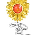 Sunflower Faith Cross Necklace 925 Sterling Silver Christian Catholic Inspirational Pendant