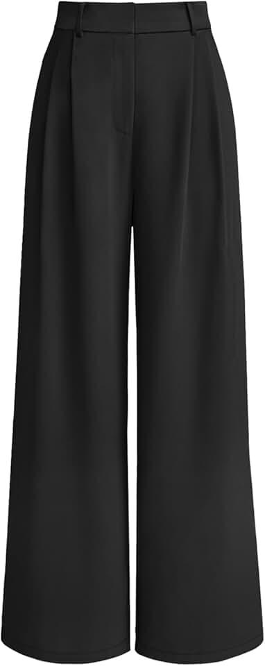 LILLUSORY Womens Wide Leg Dress Pants Hight Waisted Work Business Causal Loose Palazzo Trousers