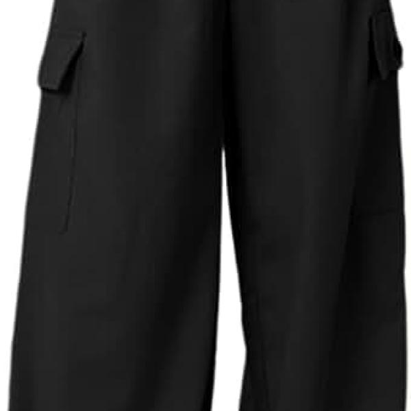 Dokotoo Womens High Waisted Wide Leg Cargo Pants Baggy Casual Work Pants with 4 Pockets