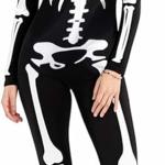 Skeleton Costume Women Onesie Adult for Halloween Skeleton Costume