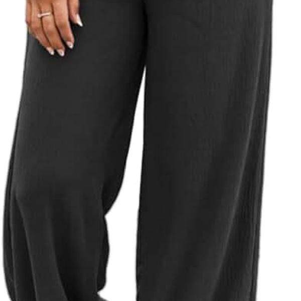 NIMIN Wide Leg Pants for Women High Waisted Business Casual Pants Work Pants Loose Flowy Summer Beach Pants with Pockets