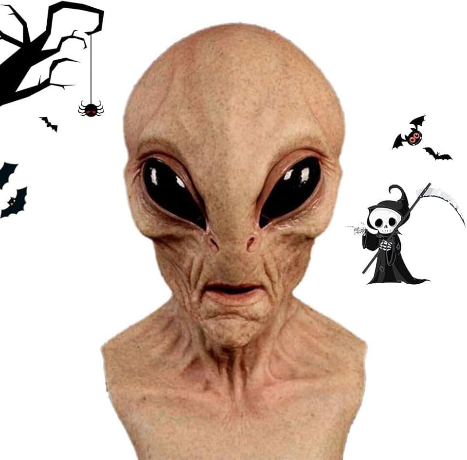 Halloween Alien Funny Mask,2024 Horror Masquerade Skeleton Mask,Realistic Masks for Adults Human