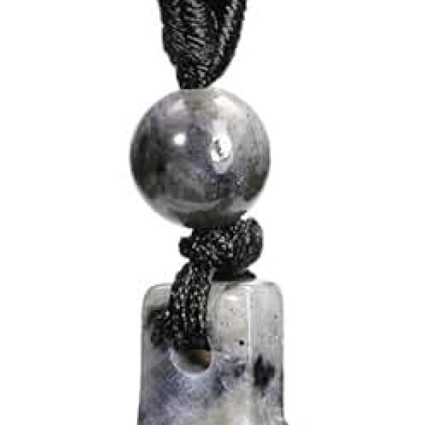 Top Plaza Cross Healing Crystal Stone Necklace for Men Natural Gemstone Adjustable Black Rope