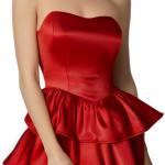 Mima Costume Dress Womens Red Strapless Tube Dress with Headband Gloves Stockings