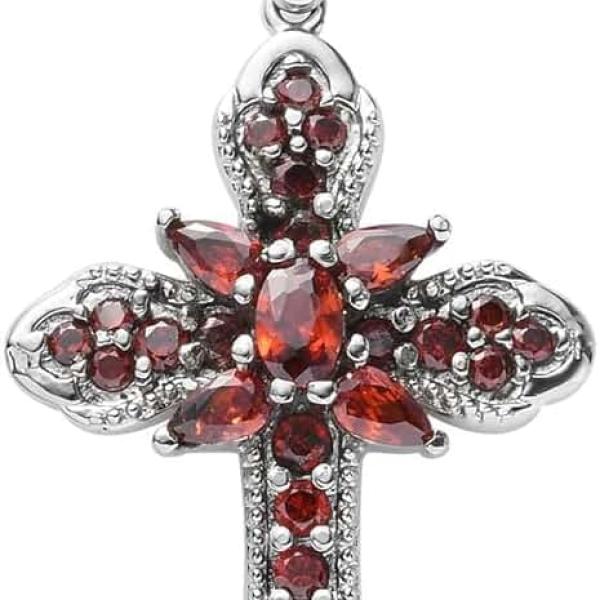 SHOP LC DELIVERING JOY Cubic Zirconia Stainless Steel Hope Faith Prayer Cross Chain Pendant