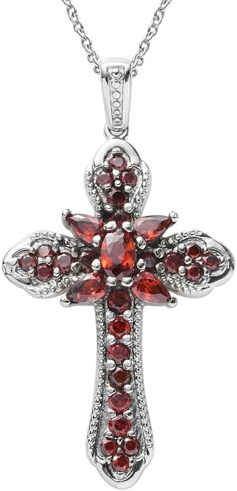 SHOP LC DELIVERING JOY Cubic Zirconia Stainless Steel Hope Faith Prayer Cross Chain Pendant