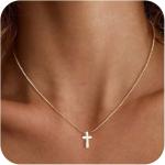 Cross Necklace for Women Silver/Gold Plated Cross Necklace Dainty Small Cross Pendant Necklace