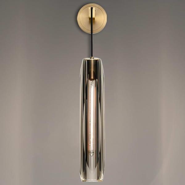 Modern Brass Crystal Wall Sconces,Handmade Modern Vanity Wall Sconce with Clear Crystal,Bathroom