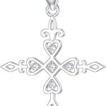 Diamond Cross Necklace for Women in 925 Sterling Silver